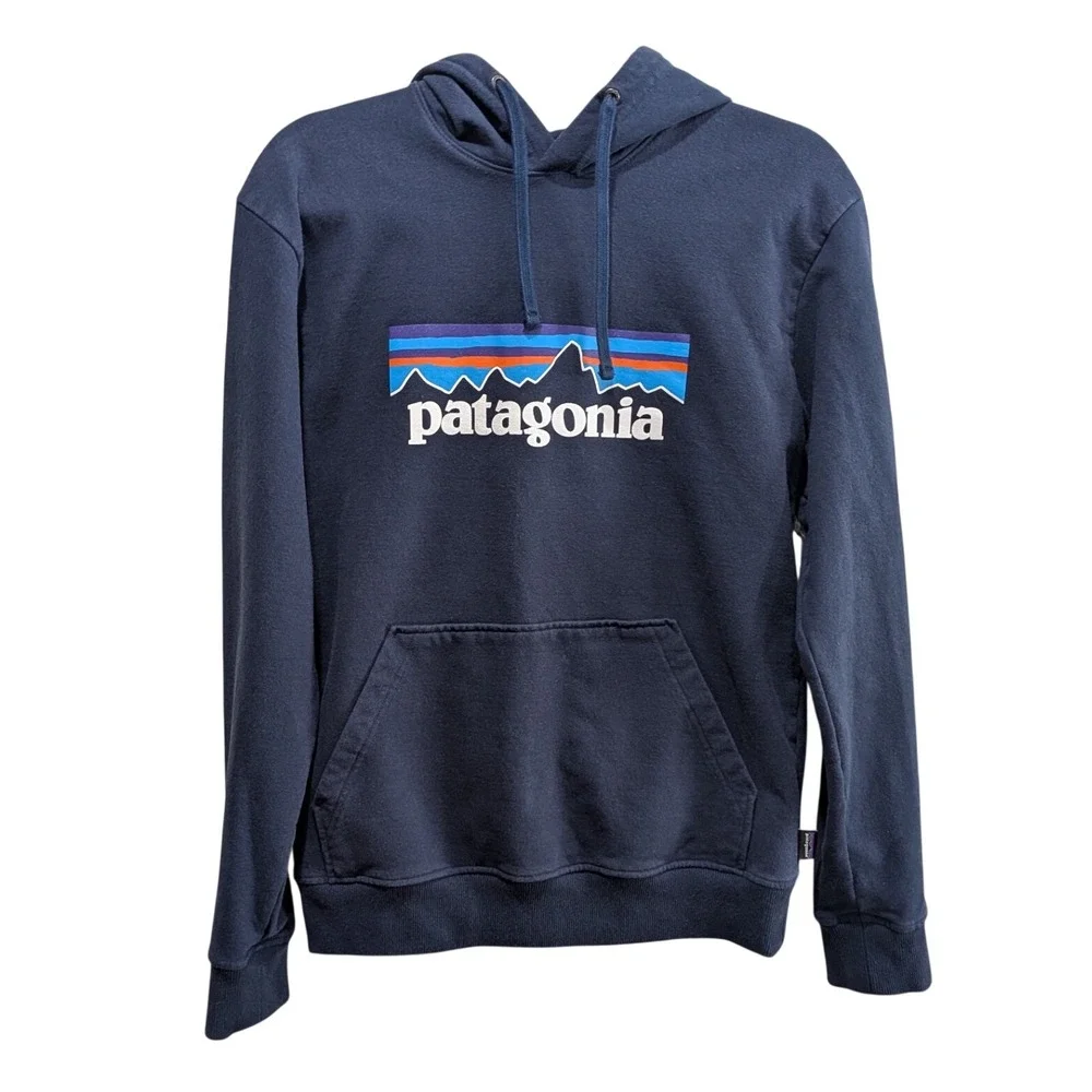 Patagonia Mens P-6 Logo Uprisal Hoody S Navy Sweatshirt Recycled Materials